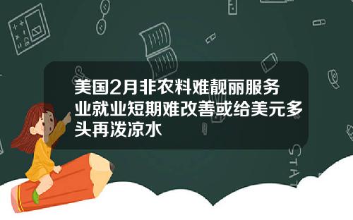 美国2月非农料难靓丽服务业就业短期难改善或给美元多头再泼凉水