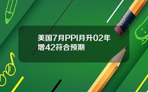 美国7月PPI月升02年增42符合预期