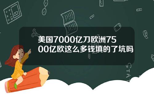 美国7000亿刀欧洲7500亿欧这么多钱填的了坑吗