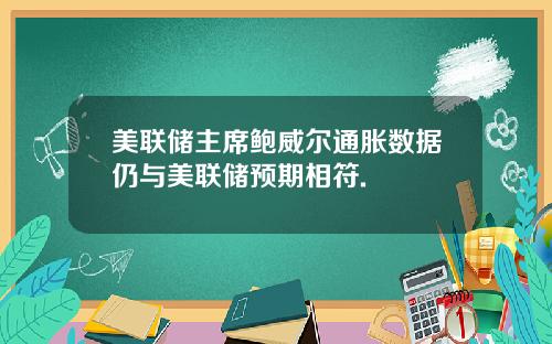美联储主席鲍威尔通胀数据仍与美联储预期相符.