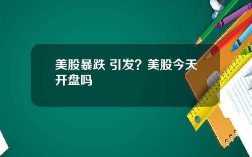 美股暴跌 引发？美股今天开盘吗