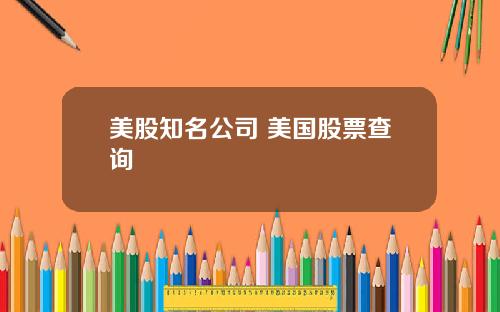 美股知名公司 美国股票查询