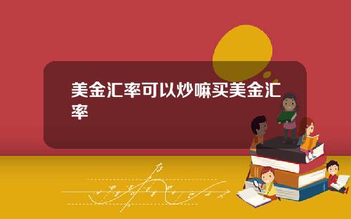 美金汇率可以炒嘛买美金汇率