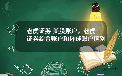老虎证券 美股账户，老虎证券综合账户和环球账户区别