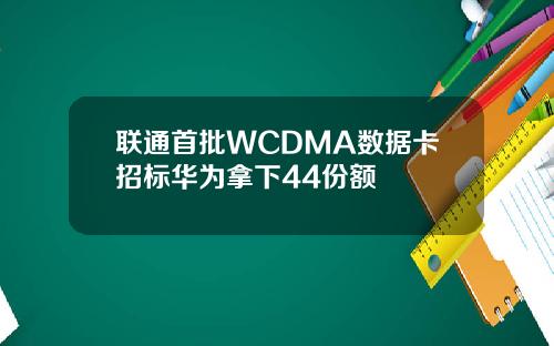 联通首批WCDMA数据卡招标华为拿下44份额