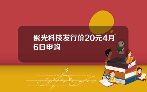 聚光科技发行价20元4月6日申购