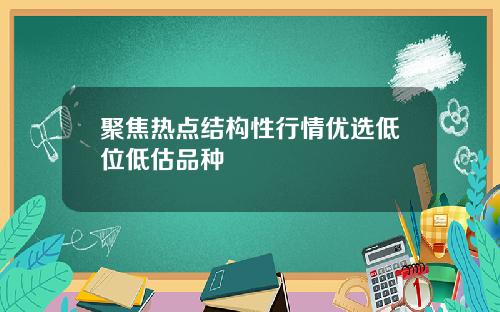 聚焦热点结构性行情优选低位低估品种