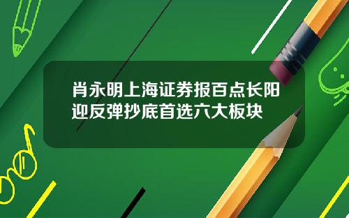 肖永明上海证券报百点长阳迎反弹抄底首选六大板块