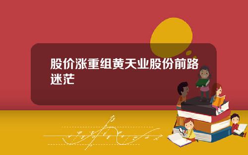 股价涨重组黄天业股份前路迷茫