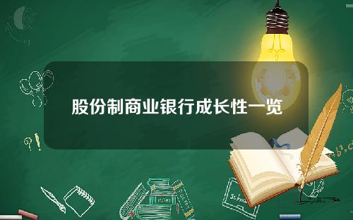 股份制商业银行成长性一览