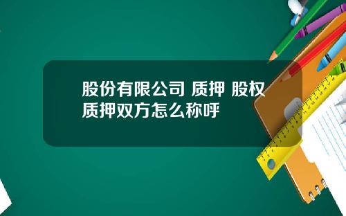 股份有限公司 质押 股权质押双方怎么称呼