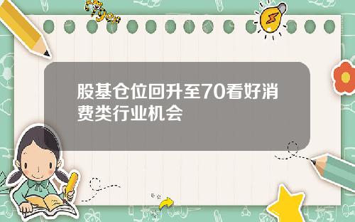 股基仓位回升至70看好消费类行业机会