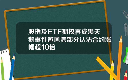 股指及ETF期权再成黑天鹅事件避风港部分认沽合约涨幅超10倍