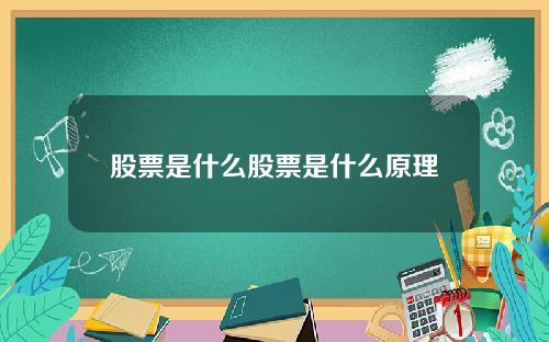 股票是什么股票是什么原理