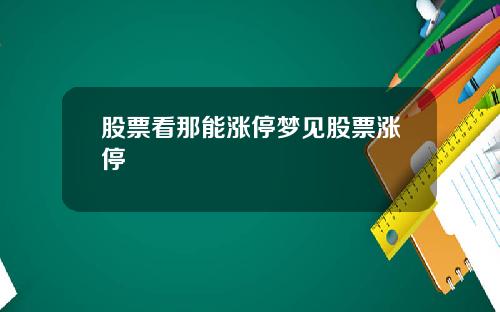 股票看那能涨停梦见股票涨停