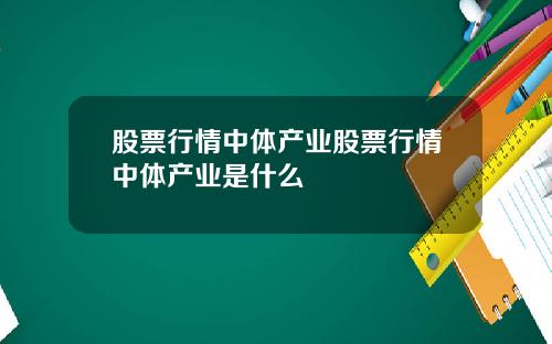 股票行情中体产业股票行情中体产业是什么