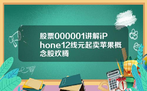 股票000001讲解iPhone12线元起卖苹果概念股欢腾