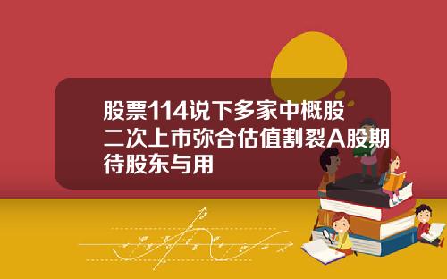 股票114说下多家中概股二次上市弥合估值割裂A股期待股东与用