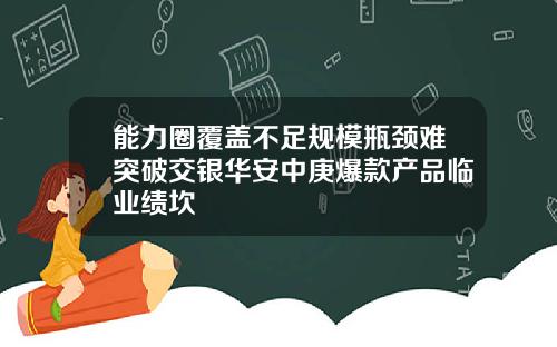 能力圈覆盖不足规模瓶颈难突破交银华安中庚爆款产品临业绩坎