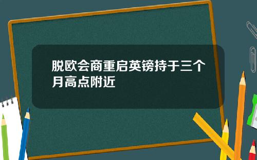 脱欧会商重启英镑持于三个月高点附近