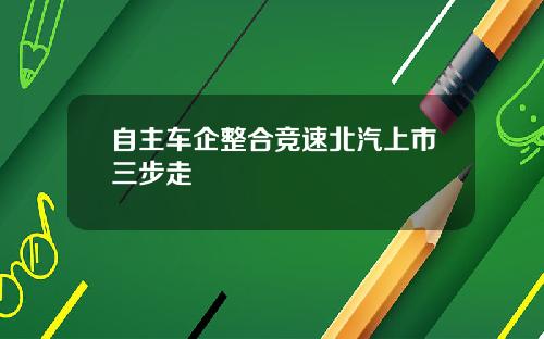 自主车企整合竞速北汽上市三步走