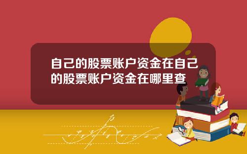 自己的股票账户资金在自己的股票账户资金在哪里查