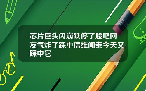 芯片巨头闪崩跌停了股吧网友气炸了踩中信维闻泰今天又踩中它