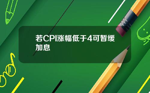 若CPI涨幅低于4可暂缓加息