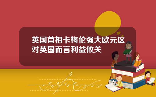 英国首相卡梅伦强大欧元区对英国而言利益攸关