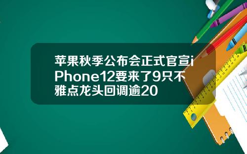 苹果秋季公布会正式官宣iPhone12要来了9只不雅点龙头回调逾20