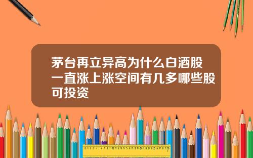 茅台再立异高为什么白酒股一直涨上涨空间有几多哪些股可投资
