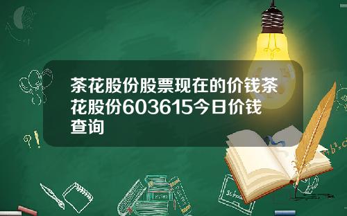 茶花股份股票现在的价钱茶花股份603615今日价钱查询