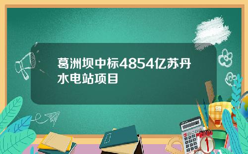 葛洲坝中标4854亿苏丹水电站项目