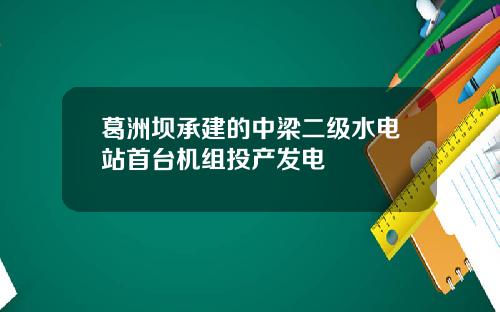 葛洲坝承建的中梁二级水电站首台机组投产发电