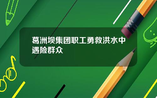 葛洲坝集团职工勇救洪水中遇险群众