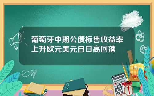 葡萄牙中期公债标售收益率上升欧元美元自日高回落