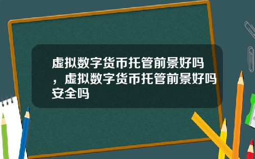 虚拟数字货币托管前景好吗，虚拟数字货币托管前景好吗安全吗