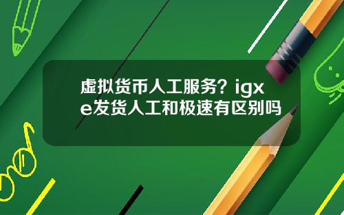 虚拟货币人工服务？igxe发货人工和极速有区别吗