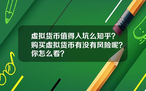 虚拟货币值得入坑么知乎？购买虚拟货币有没有风险呢？你怎么看？