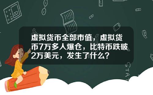 虚拟货币全部市值，虚拟货币7万多人爆仓，比特币跌破2万美元，发生了什么？