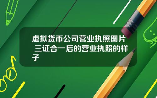 虚拟货币公司营业执照图片 三证合一后的营业执照的样子
