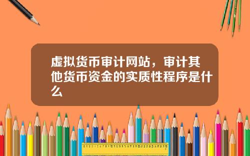 虚拟货币审计网站，审计其他货币资金的实质性程序是什么