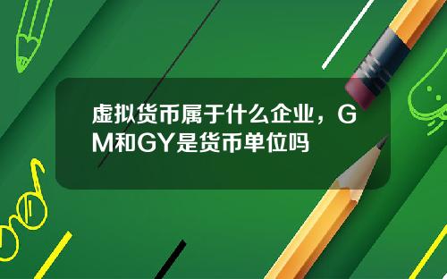 虚拟货币属于什么企业，GM和GY是货币单位吗