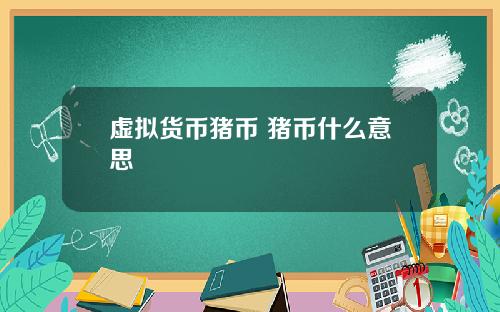 虚拟货币猪币 猪币什么意思
