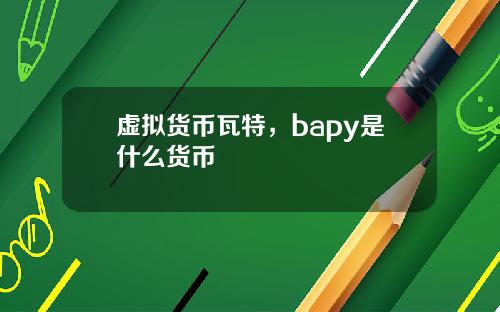 虚拟货币瓦特，bapy是什么货币