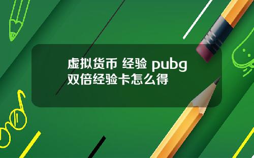 虚拟货币 经验 pubg双倍经验卡怎么得