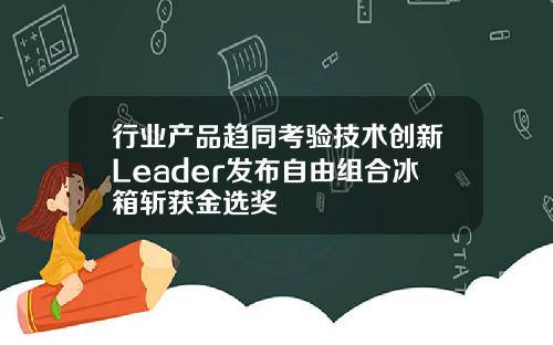 行业产品趋同考验技术创新Leader发布自由组合冰箱斩获金选奖