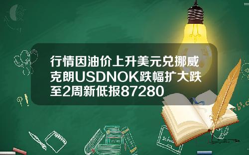 行情因油价上升美元兑挪威克朗USDNOK跌幅扩大跌至2周新低报87280