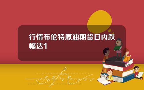 行情布伦特原油期货日内跌幅达1