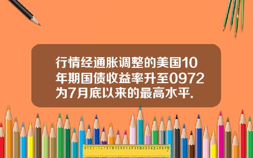 行情经通胀调整的美国10年期国债收益率升至0972为7月底以来的最高水平.